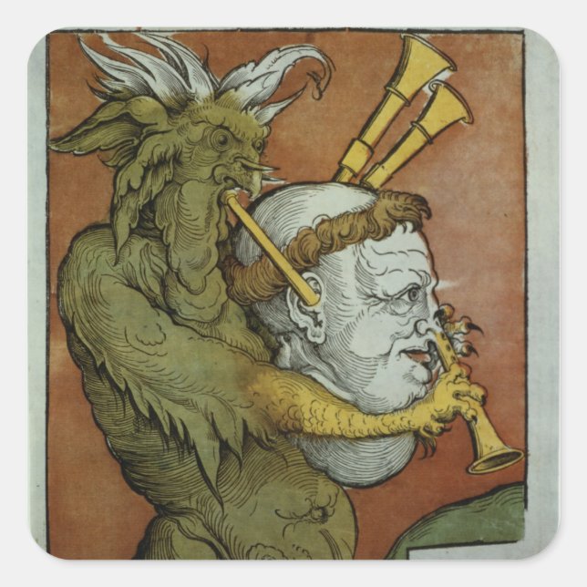 Sticker Carré Luther comme les Bagpipes du diable, c.1535 (Devant)