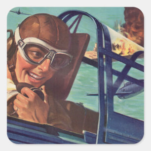 Sticker Carré Lutte aérienne 2ÈME GUERRE MONDIALE des années 194