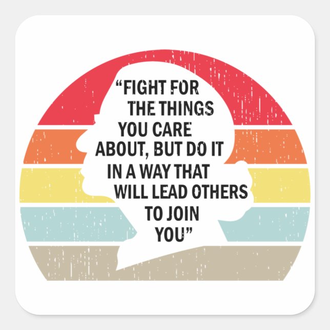 Sticker Carré Lutte Rétro Pour Les Choses Qui Vous Intéressent (Devant)