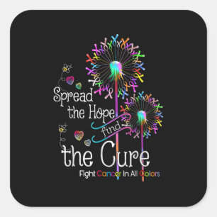 Sticker Carré Lutter Contre Le Cancer Dans Tous Les Rubans Coule