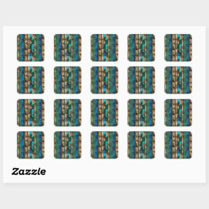 Sticker Carré Luxe raffiné Ile des Caraïbes africaines