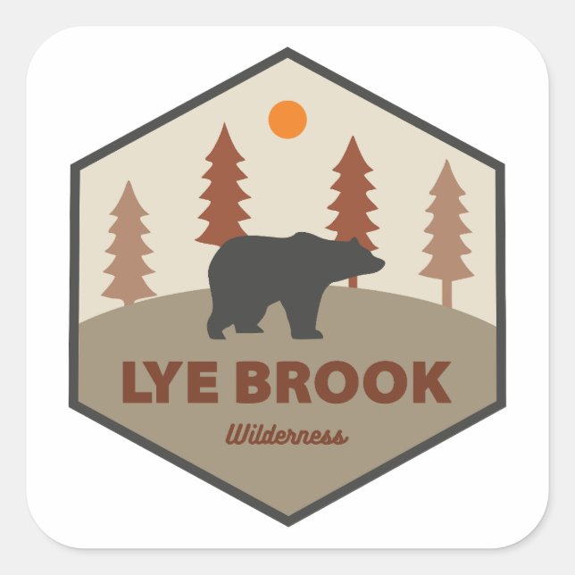 Sticker Carré Lye Brook Wilderness Vermont Ours (Devant)