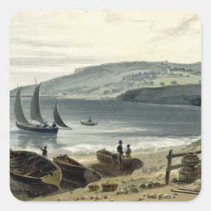 Sticker Carré Lyme Regis, de Charmouth, Dorset, de "A Voyage