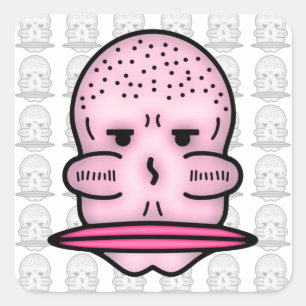 Sticker Carré M. Big Cheekbones et même plus grande bouche v2 Ca