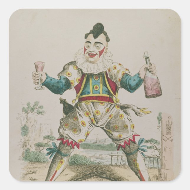 Sticker Carré M. Grimaldi en clown (Devant)