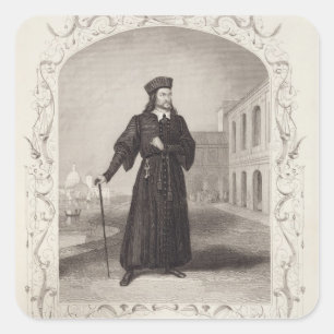 Sticker Carré M. Macready comme Shylock, scène 3 de la Loi I,