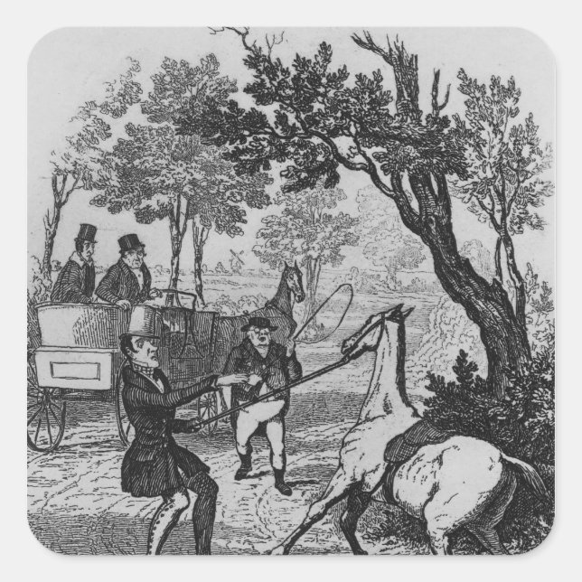 Sticker Carré M. Winkle et M. Pickwick essaient de contrôler (Devant)