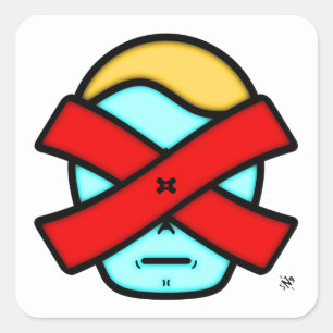 Sticker Carré M. X - Personne mystérieuse anonyme v1 Stick Carré