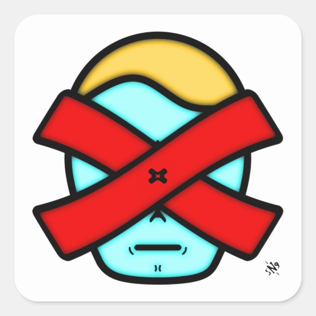 Sticker Carré M. X - Personne mystérieuse anonyme v1 Stick Carré (Devant)