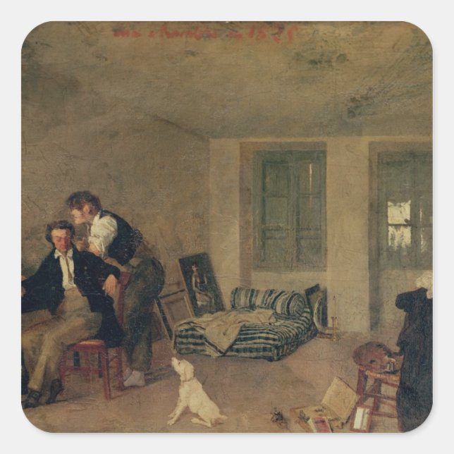 Sticker Carré Ma chambre en 1825 (Devant)