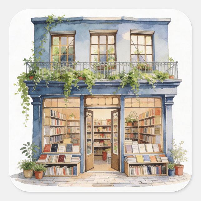 Sticker Carré Ma librairie  (Devant)