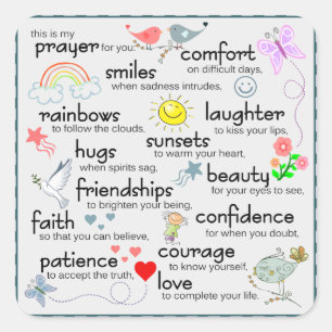 Sticker Carré Ma Prière Pour Vous