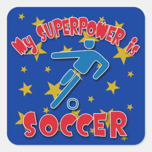 Sticker Carré Ma superpuissance est le football