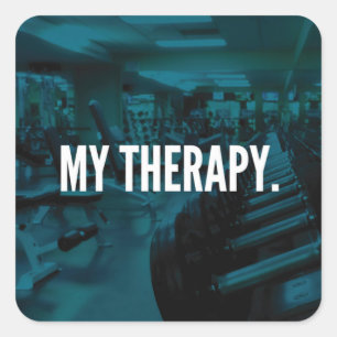 Sticker Carré MA THÉRAPIE - Exercice de musculation Motivation