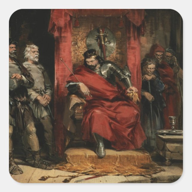 Sticker Carré Macbeth instruit les assassins (Devant)