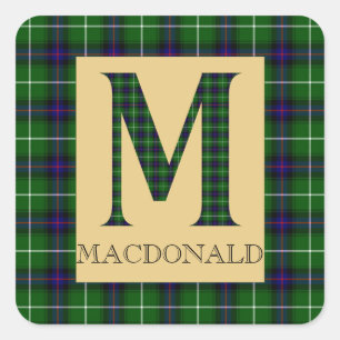 Sticker Carré MacDonald Tartan Monogramme M