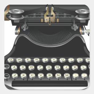 Sticker Carré Machine à écrire antique