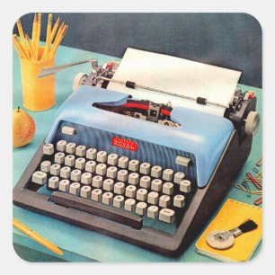 Sticker Carré machine à écrire des années 1950