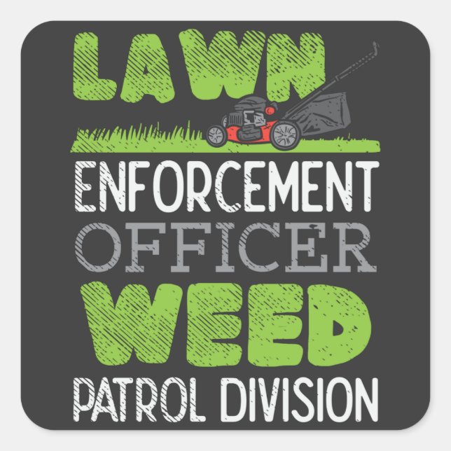 Sticker Carré Machine à gazon (Devant)