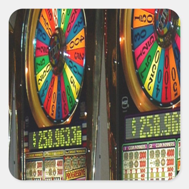 Sticker Carré Machines à sous Las Vegas (Devant)