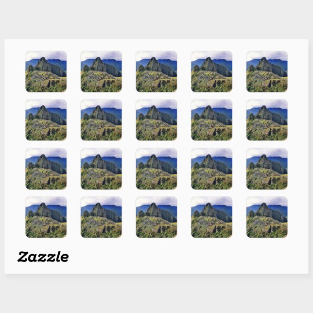Sticker Carré MACHU PICCHU - Pérou - panorama (Feuille)
