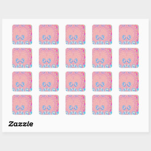 Sticker Carré MACRAME'- Image Abstraite colorée de l'art fractal