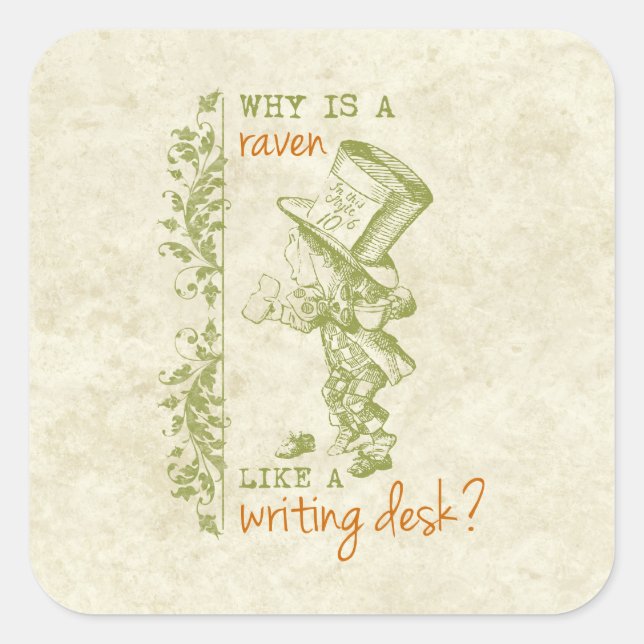 Sticker Carré Mad Hatter, Alice au pays des merveilles (Devant)