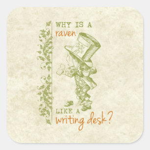 Sticker Carré Mad Hatter, Alice au pays des merveilles