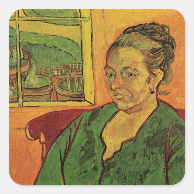 Sticker Carré Madame Augustine Roulin par Vincent van Gogh (Devant)
