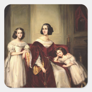 Sticker Carré Madame de Nonjon et ses deux filles, 1839