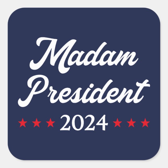 Sticker Carré Madame la Présidente 2024 I - Kamala Harris (Devant)