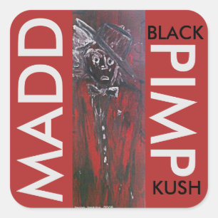 STICKER CARRÉ MADD PIMP NOIR KUSH