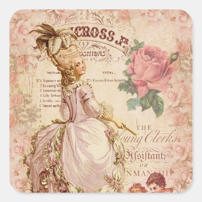 Sticker Carré Mademoiselle Couture (Devant)