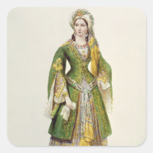 Sticker Carré Mademoiselle Rachel comme Roxane dans 'Bajazet'