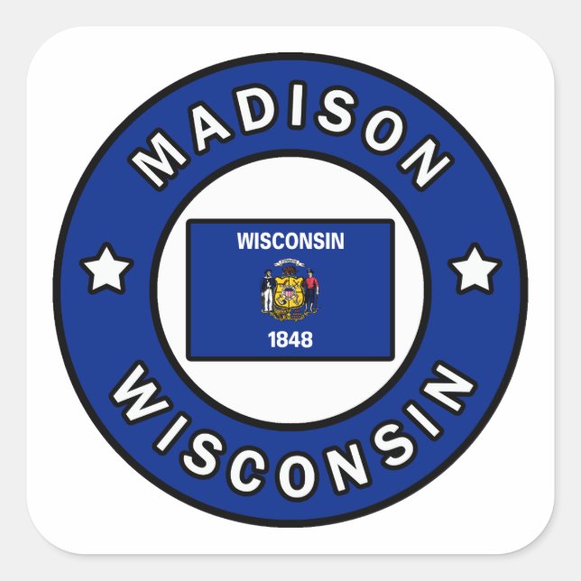Sticker Carré Madison Wisconsin (Devant)