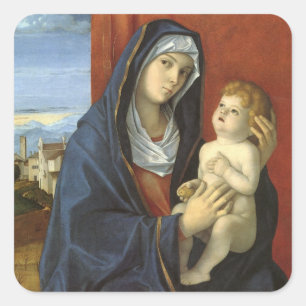Sticker Carré Madone et Enfant par Giovanni Bellini