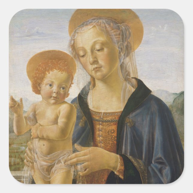 Sticker Carré Madonna and Child, vers 1470 (Devant)