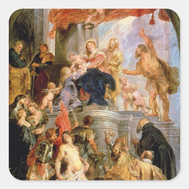Sticker Carré Madonna avec enfant (Devant)