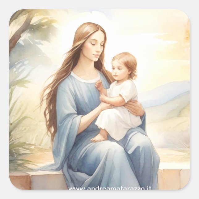 Sticker Carré Madonna avec l'enfant Jésus (Devant)