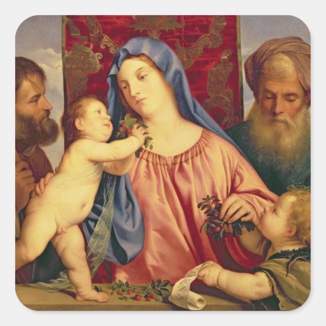 Sticker Carré Madonna des cerises avec Joseph (Devant)