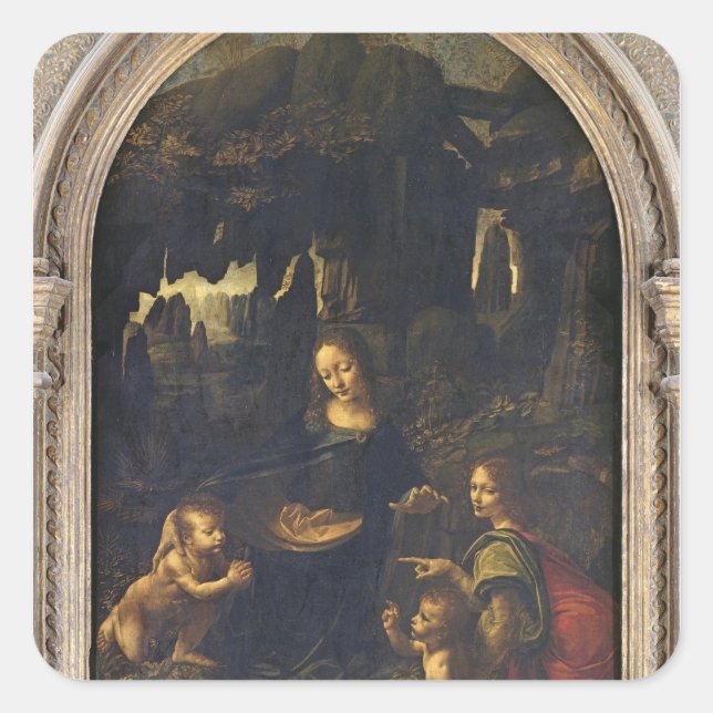 Sticker Carré Madonna des Rochers, vers 1478 (Devant)