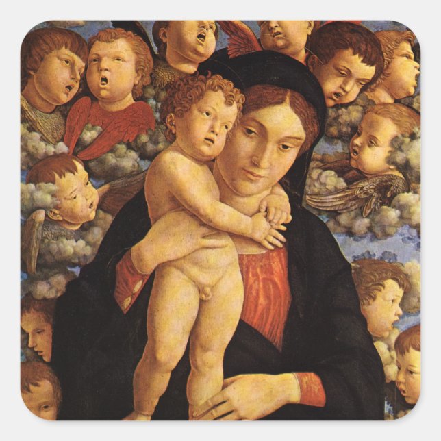 Sticker Carré Madonna des Tcherubim par Andrea Mantegna (Devant)