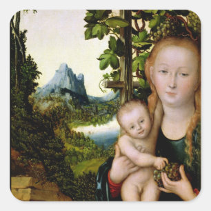 Sticker Carré Madonna et enfant, c.1525