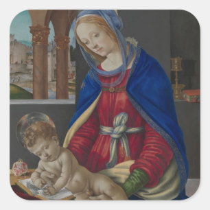 Sticker Carré Madonna et enfant, circa 1483-4