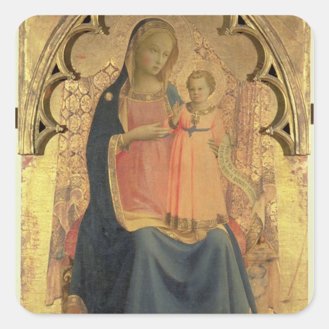 Sticker Carré Madonna et Enfant, panneau central d'un triptyque (Devant)