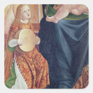 Sticker Carré Madonna et l'enfant avec des musiciens anges