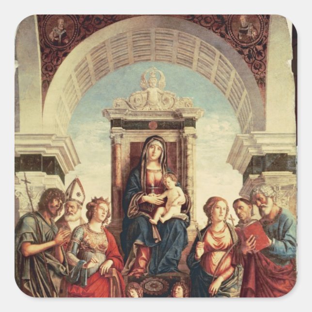 Sticker Carré Madonna et l'enfant avec les saints (Devant)