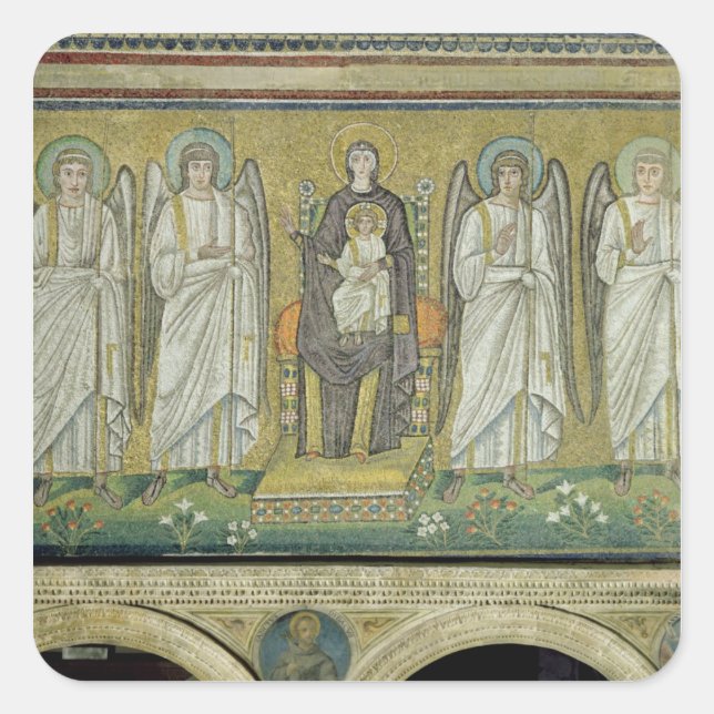 Sticker Carré Madonna et l'Enfant enorgueillis d'anges (Devant)