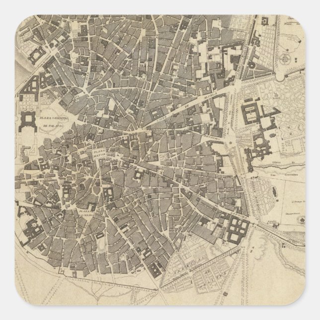 Sticker Carré Madrid, Espagne (Devant)