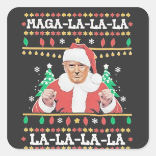Sticker Carré Maga La La La Trump Noël Inauguration 47e